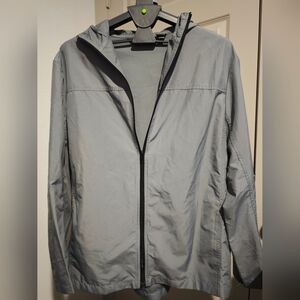 Banana Republic Men's Packable Hooded Windbreaker Jacket Gray Size M